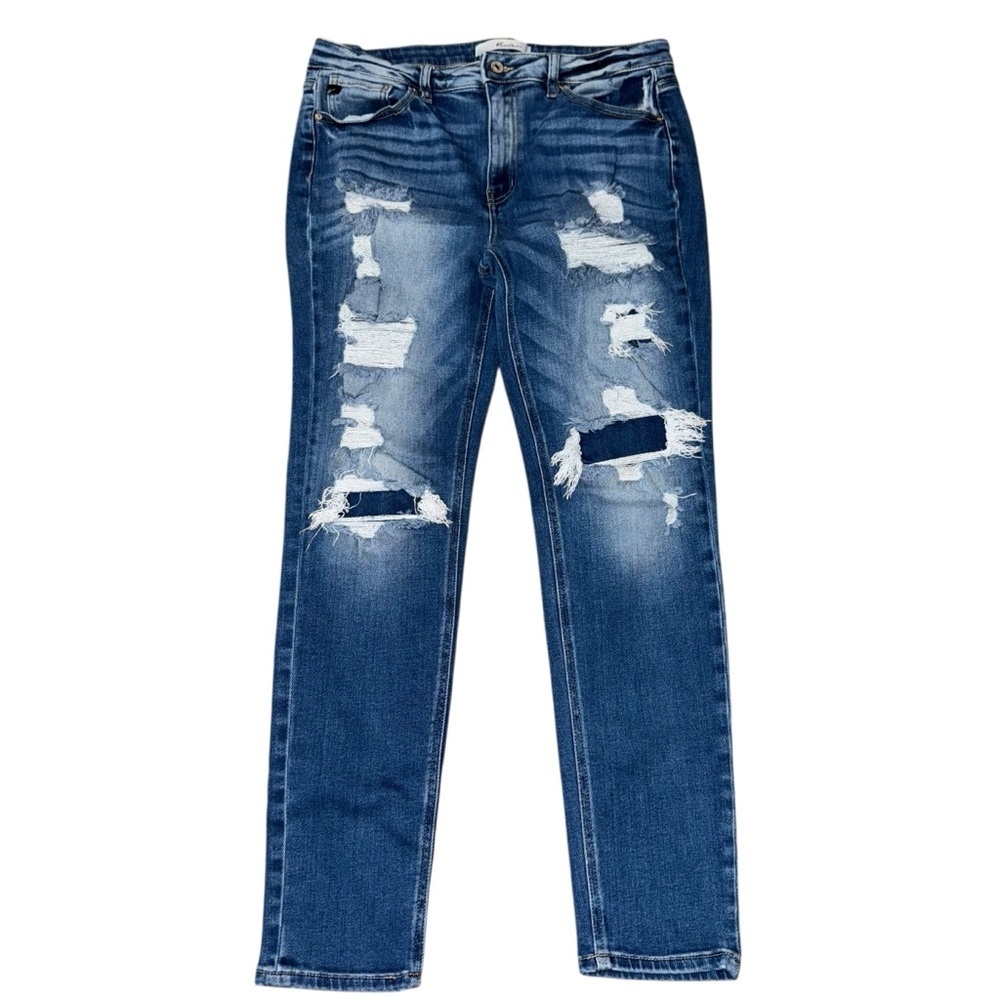 KanCan NWOT Distressed Skinny Jeans Womens 30 Size 13 Medium Wash Stretch Denim